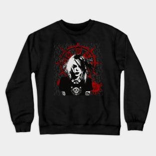 Girl, aesthetic, Occult, Unholy, grunge, Emo, Punk, Satanic, e girl, egirl, goth, baphomet, punk rock, death metal Crewneck Sweatshirt